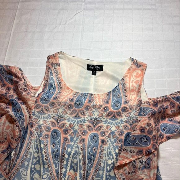 Love Reign Boho Paisley Peekaboo Shoulder Mini Dress Women’s Size M - Picture 6 of 8